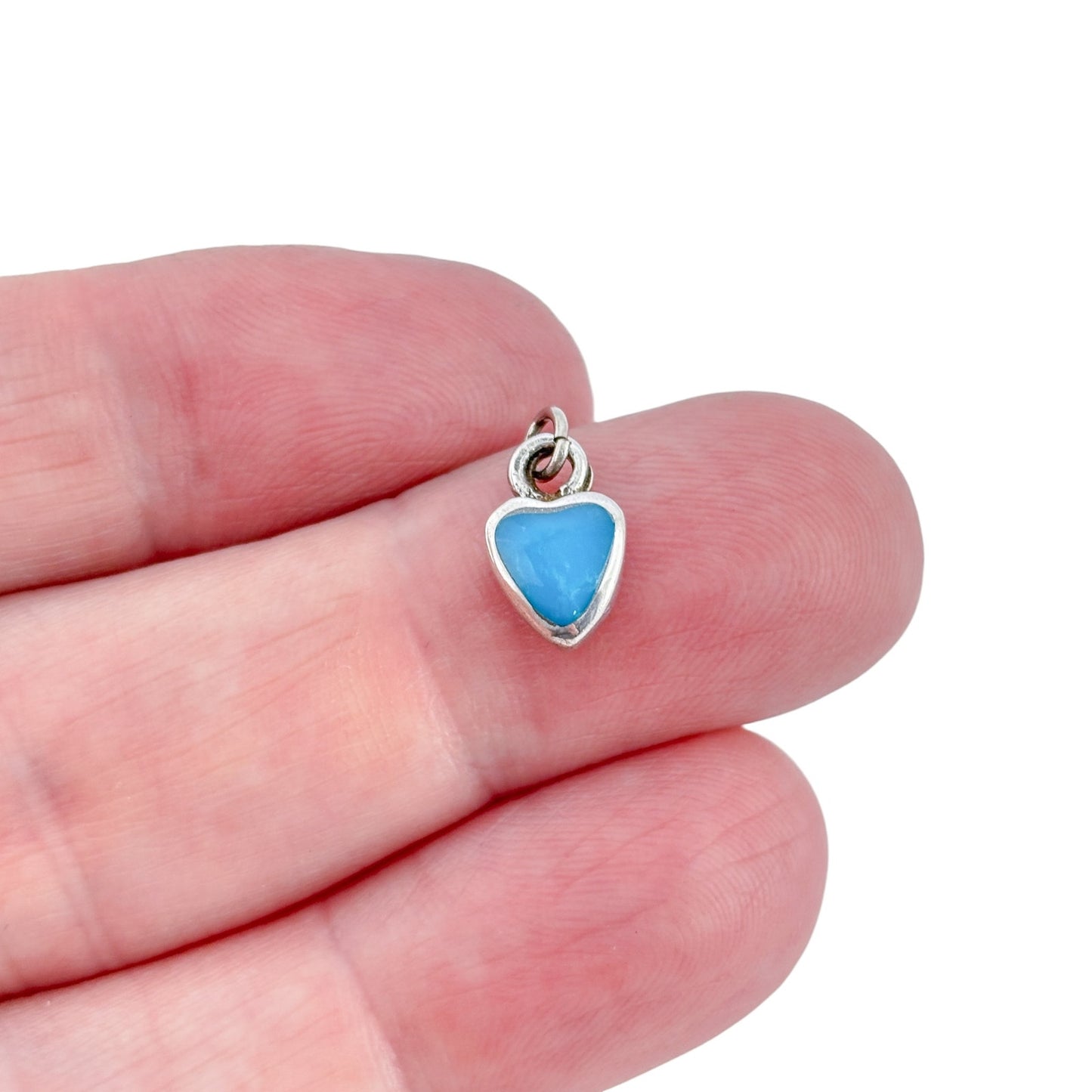 Vintage Sterling Silver 925 Turquoise Heart Pendant