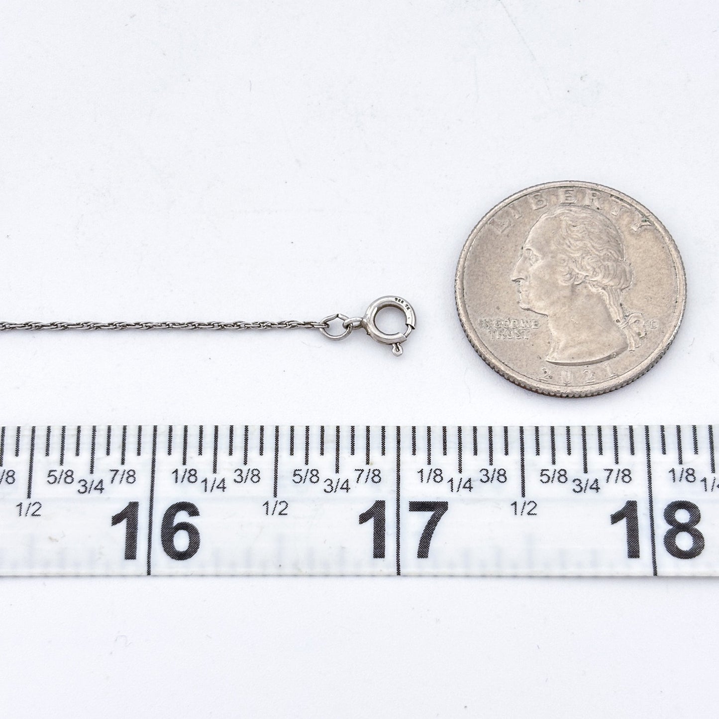 Vintage Sterling Silver 925 Cross Pendant Necklace 17"