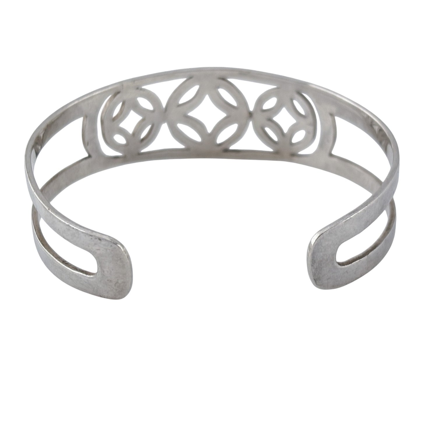 Vintage Sterling Silver 925 Openwork Cuff Bracelet 7.25"