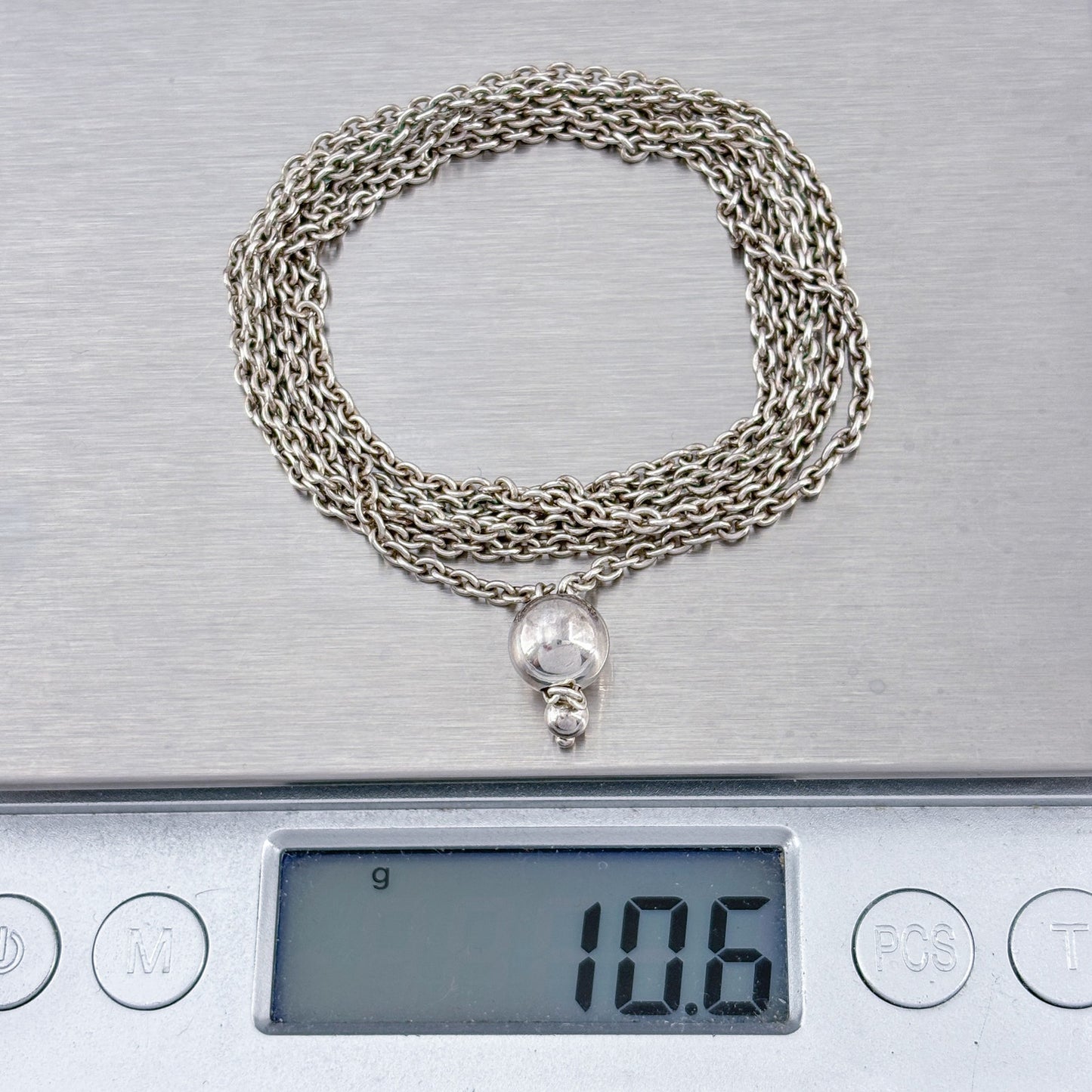 Vintage Sterling Silver 925 Ball Chain Necklace Up to 36"