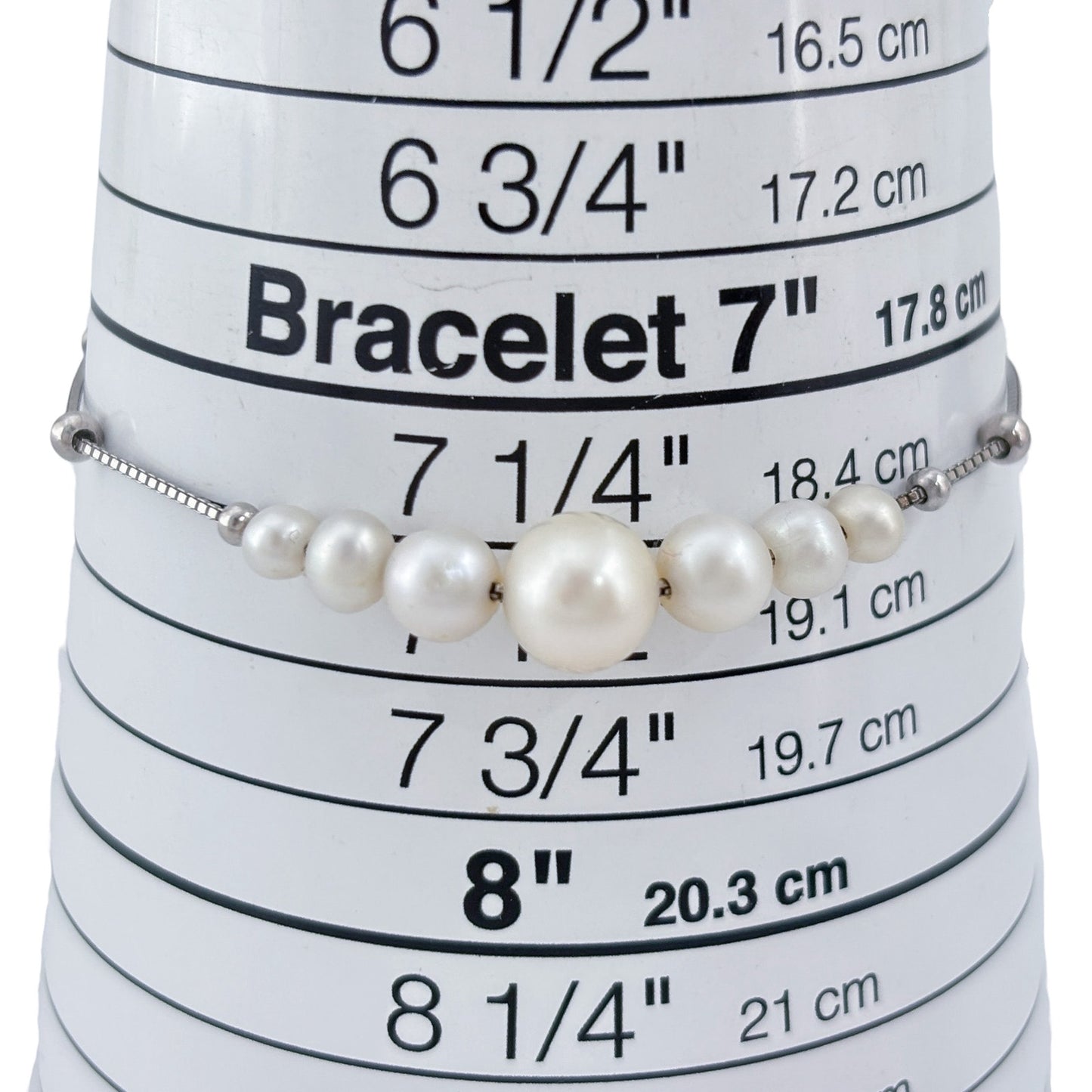 Vintage Sterling Silver 925 Pearl Adjustable Bracelet