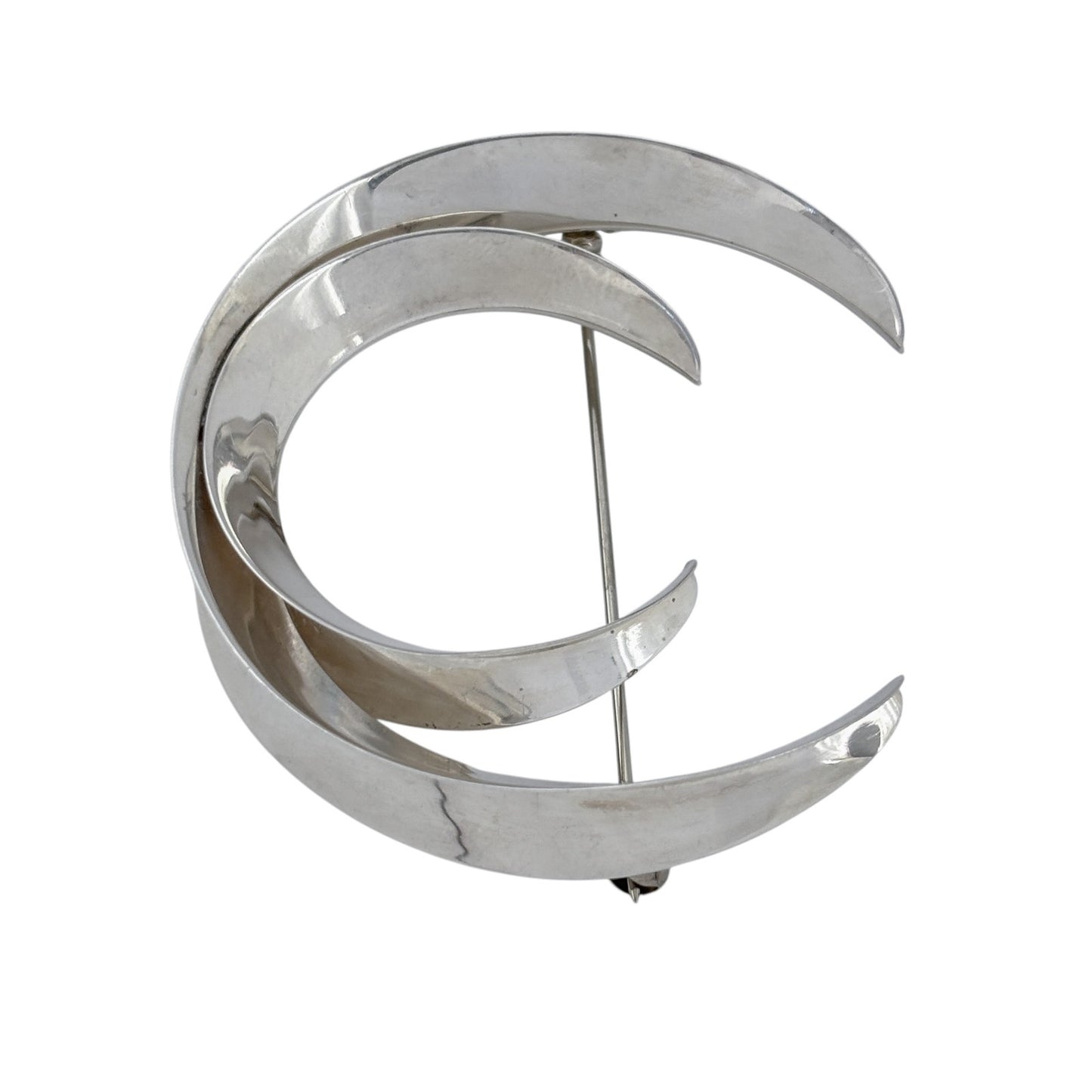 Vintage Sterling Silver 925 Crescent Brooch