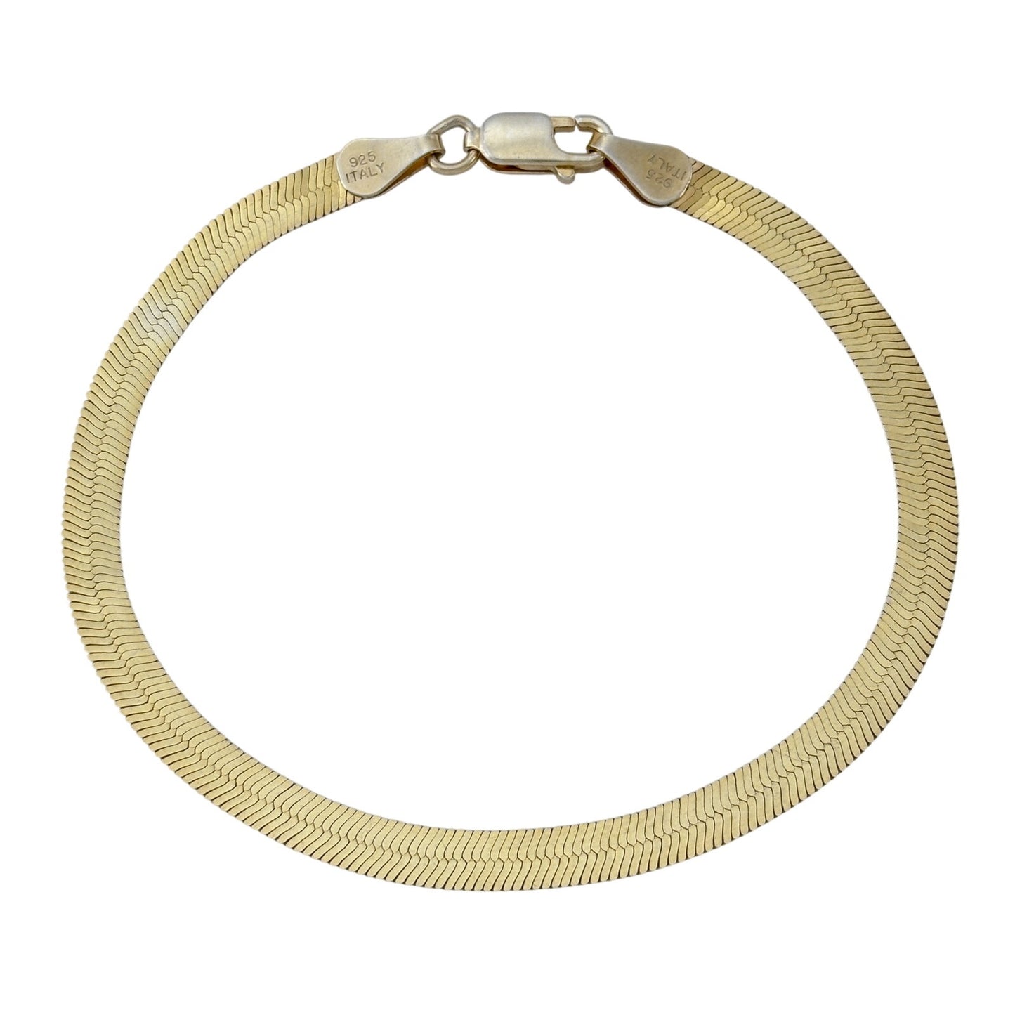 Vintage Sterling Silver 925 Reversible Snake Chain Bracelet 7"