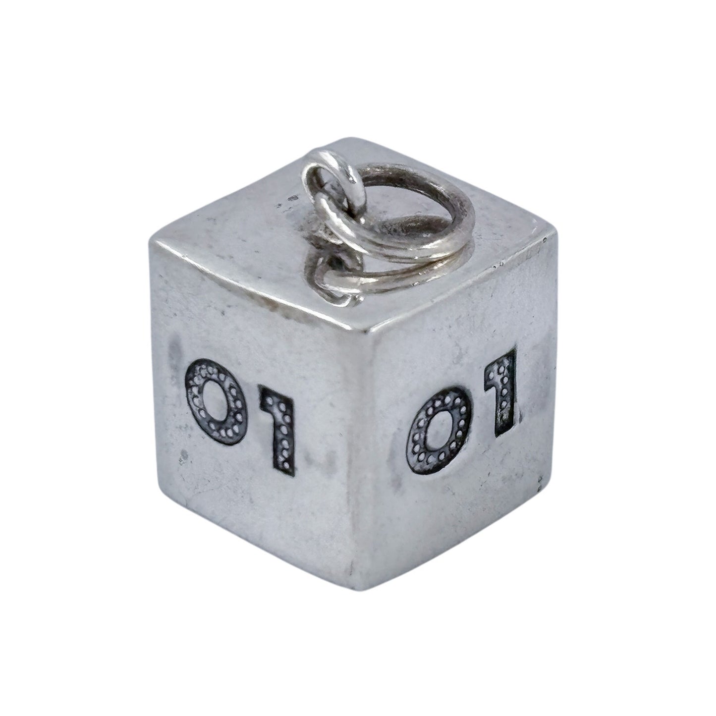 Vitnage Sterling Silver 925 Y2K Millennium Cube Pendant