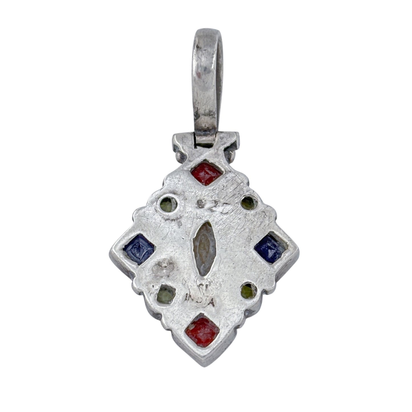 Vintage Sterling Silver 925 Multi Gem Pendant