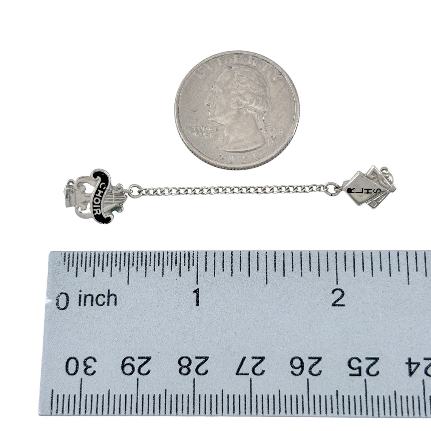 Vintage Sterling Silver 925 RLHS 1962 Choir Lyre Tie Tack