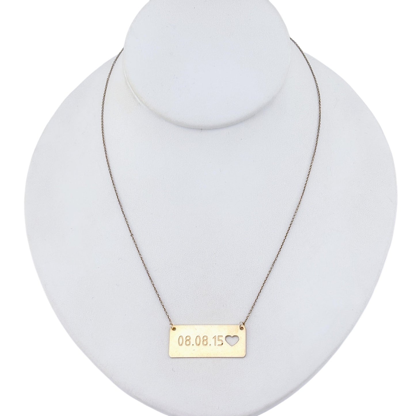 Vintage Sterling Silver 925 Date Bar Necklace 08.08.15 17"