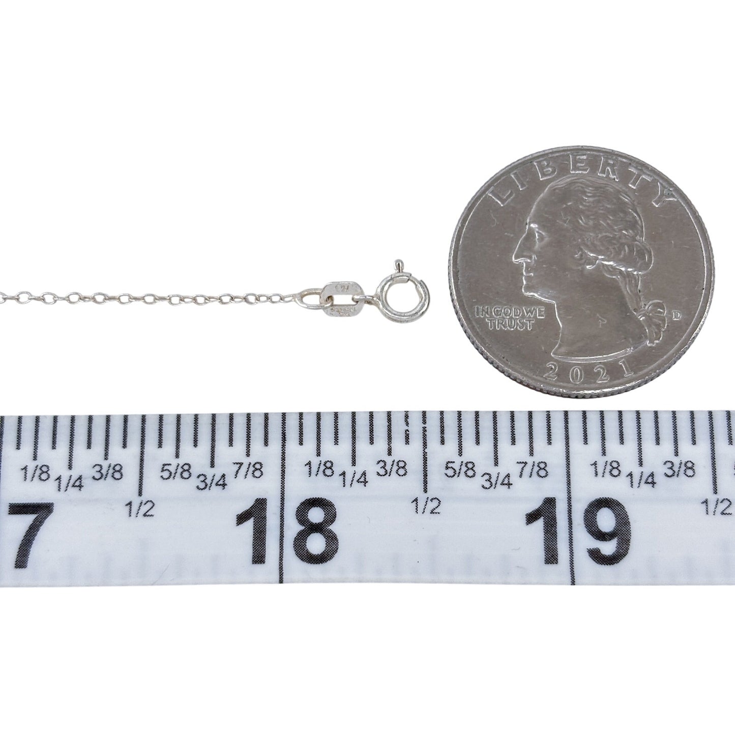 Vintage Sterling Silver 925 Cable Link Chain Necklace 18.5"
