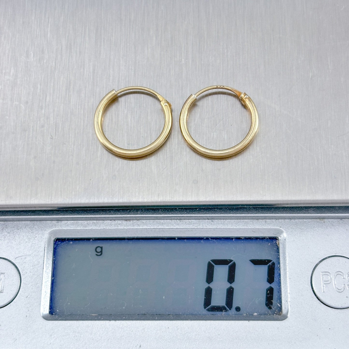Vintage Gold-Tone Sterling Silver 925 Classic Hoop Earrings