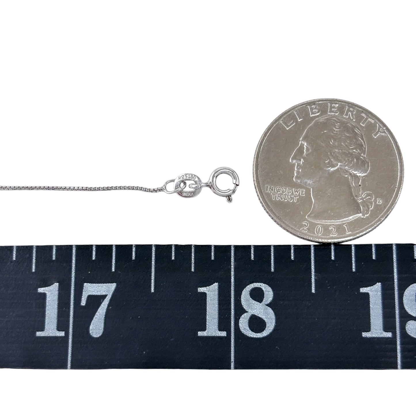 Vintage Sterling Silver 925 Box Link Chain Necklace | 18"