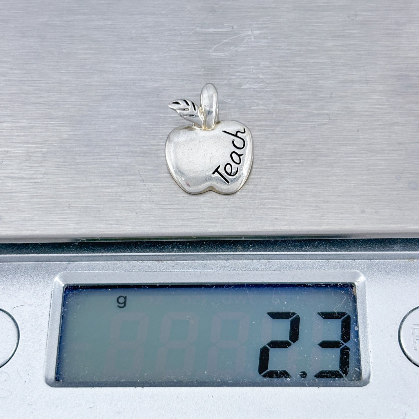 Vintage Sterling Silver 925 Teacher Apple Charm