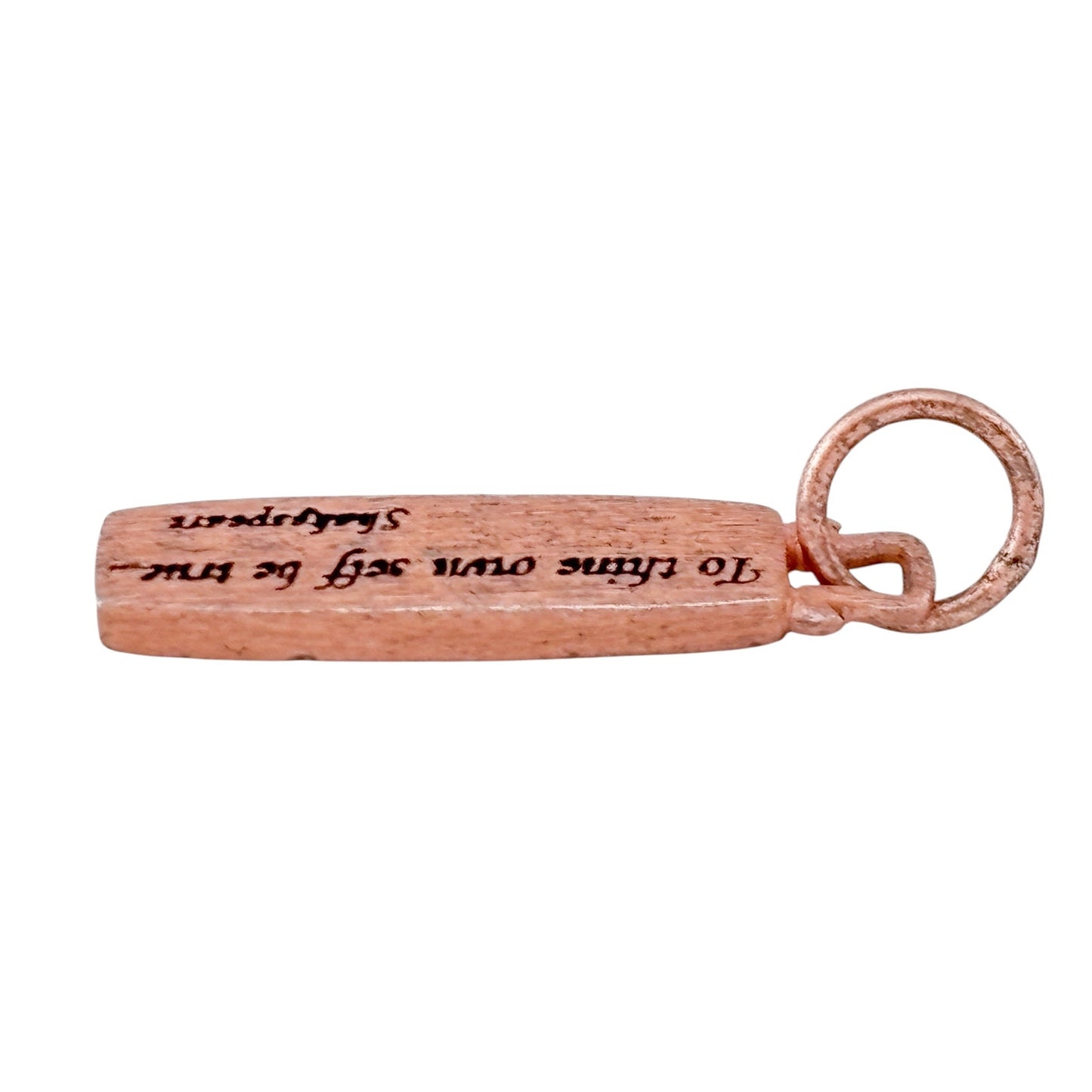 Vintage Rose Gold-Tone Sterling Silver 925 Shakespeare Quote Pendant