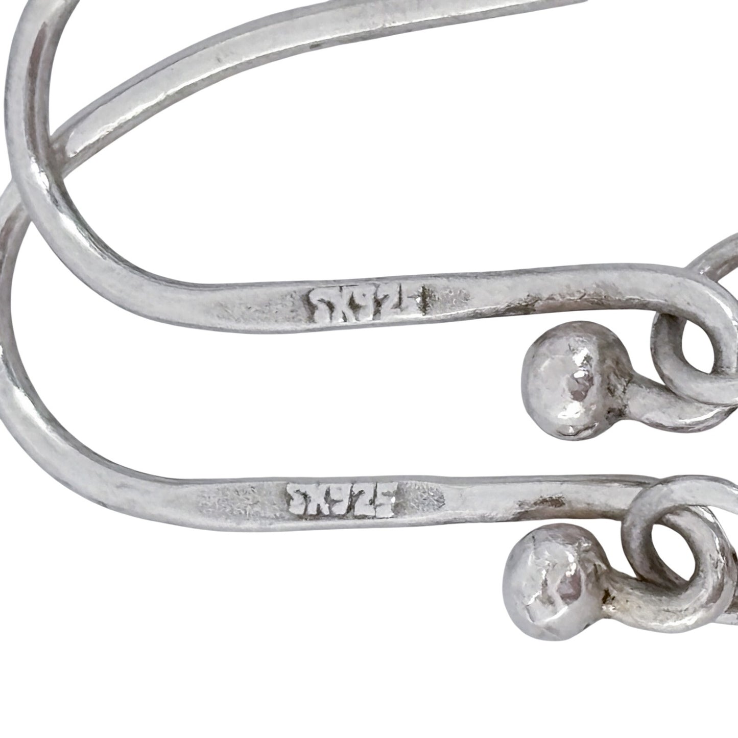 Estate Sterling Silver 925 Pearl Bar Drop Earrings