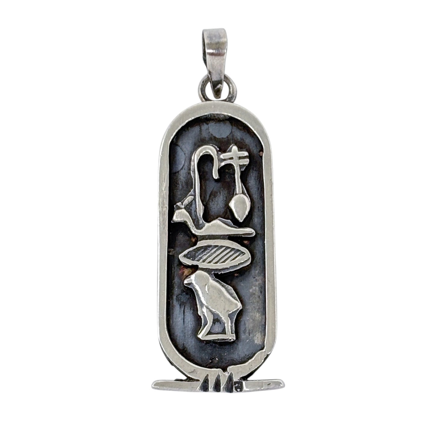 Vintage Sterling Silver 925 Sophia Egyptian Hieroglyph Name Cartouche Pendant