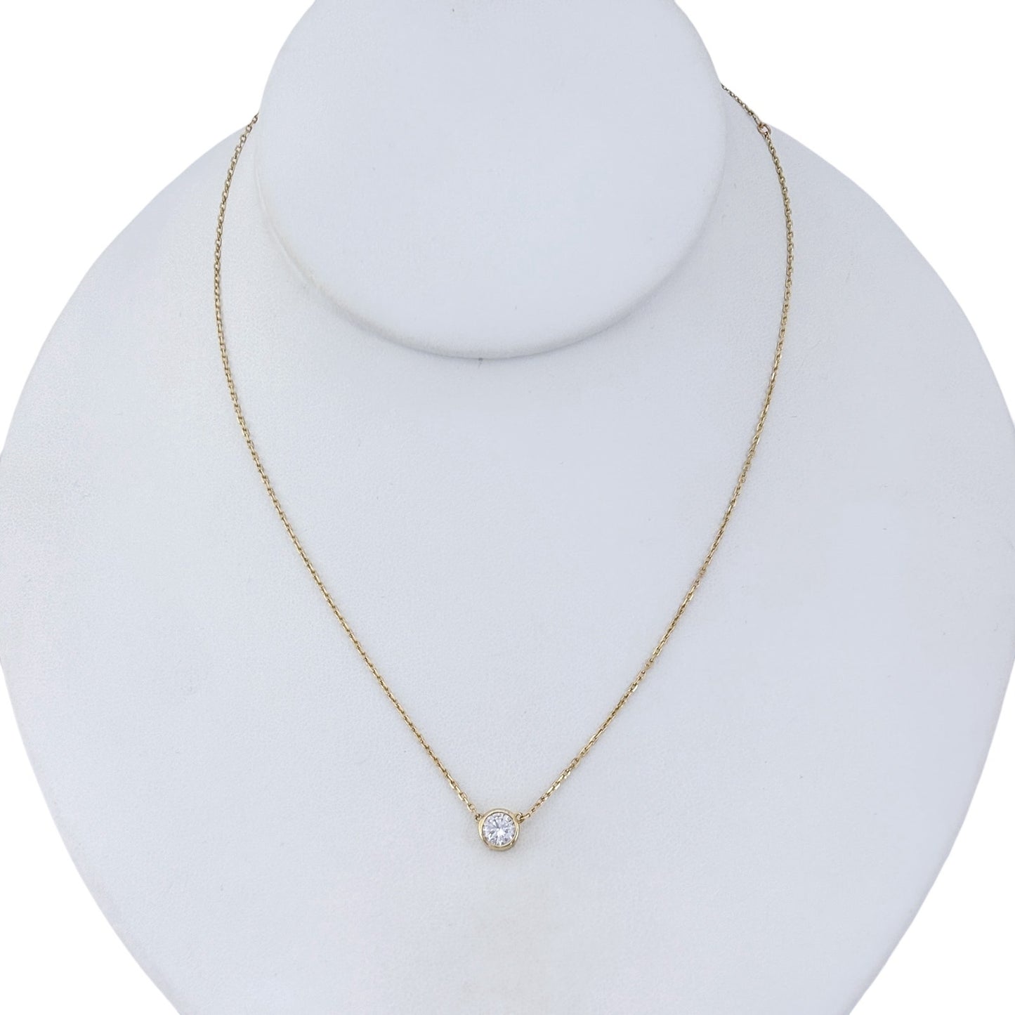 Vintage Gold-Tone Sterling Silver Cubic Zirconia Necklace 13.5" 14.5", 15.5"
