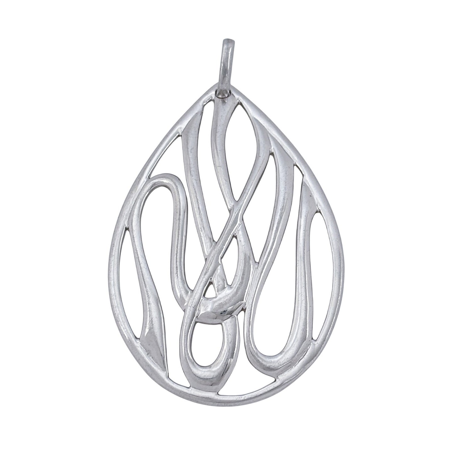 Vintage Sterling Silver 925 Teardrop Filigree Pendant