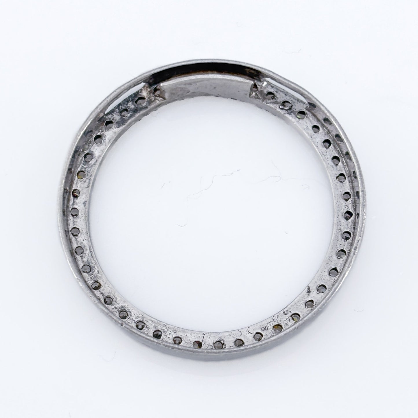 Vintage Sterling Silver 925 Cubic Zirconia Circle Pendant
