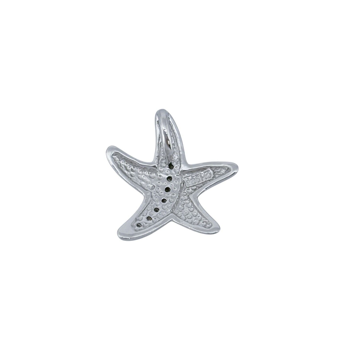 Vintage Sterling Silver 925 Cubic Zirconia Accent Starfish Charm Pendant