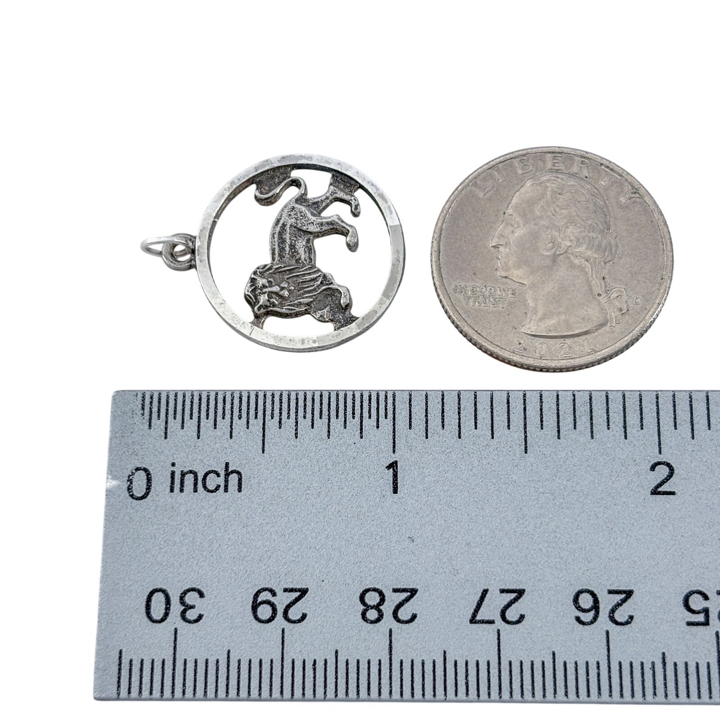 Vintage Sterling Silver 925 Lion Leo Cutout Pendant