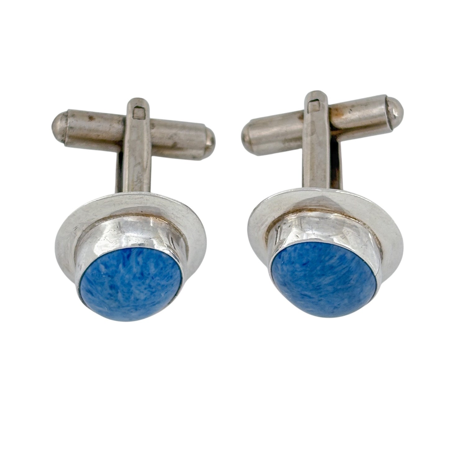 Vintage Sterling Silver 925 Sodalite Cuff Links