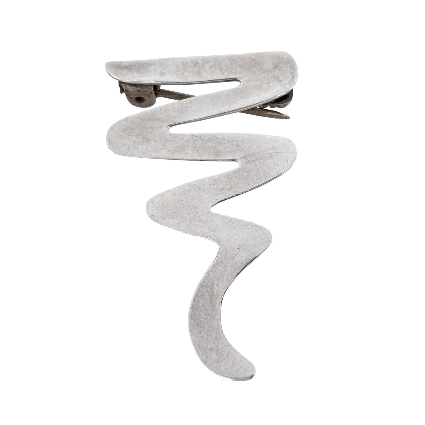 Vintage Sterling Silver 925 Zigzag Brooch