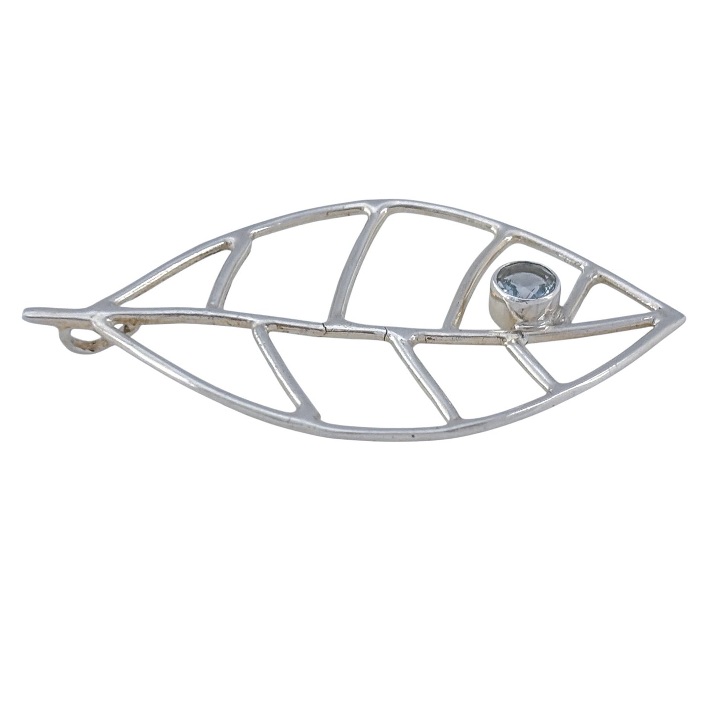 Vintage Sterling Silver 925 Topaz Leaf Pendant