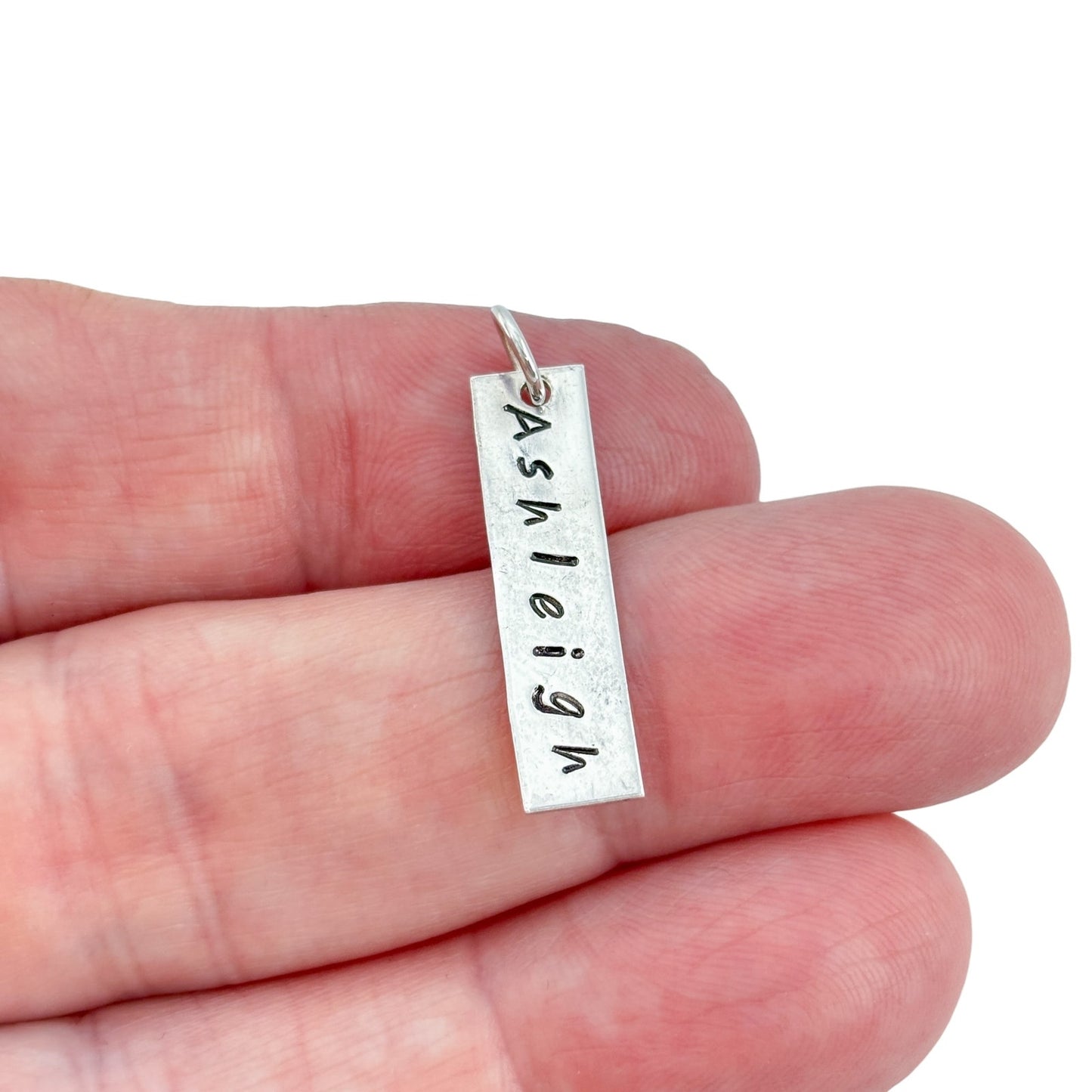 Vintage Sterling Silver 925 Ashleigh Name Bar Charm