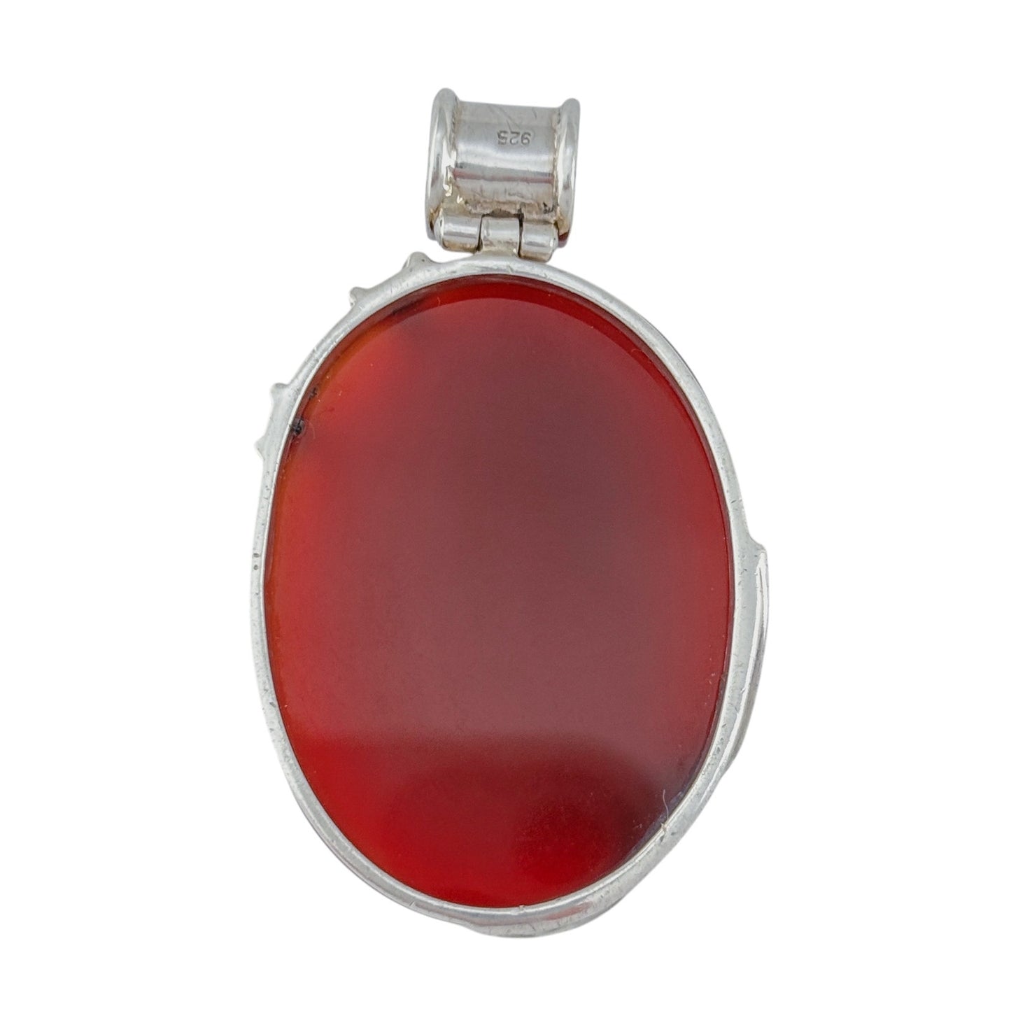 Vintage Sterling Silver 925 Carnelian Pendant