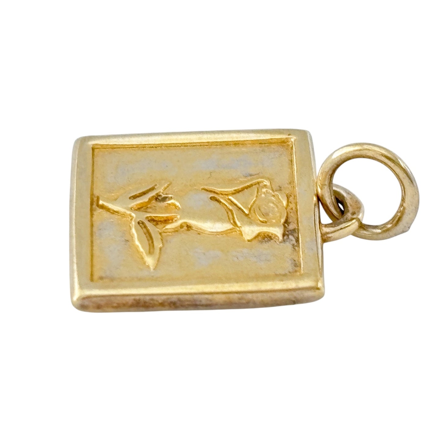 Vintage Gold-Tone Sterling Silver 925 Rose Charm