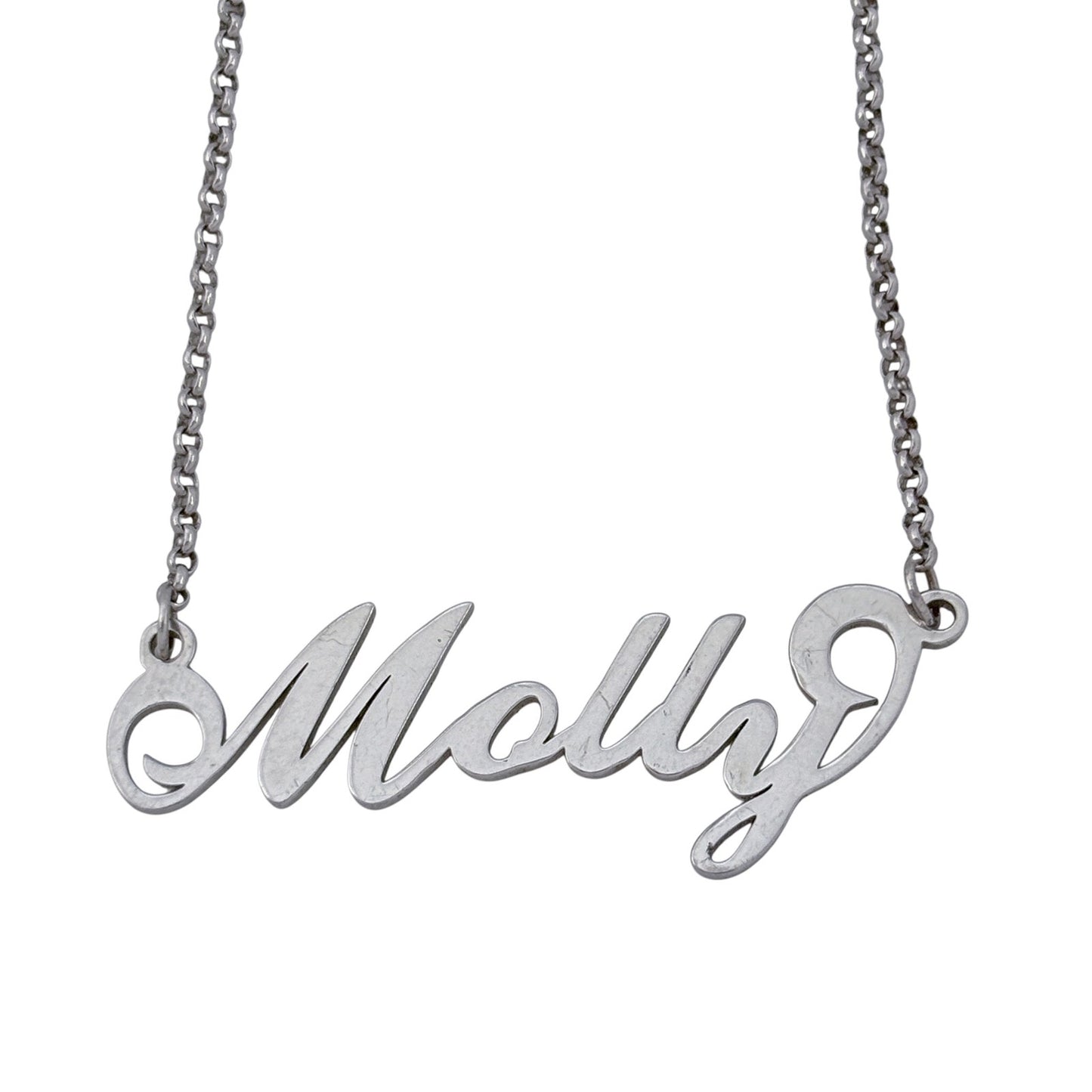 Vintage Sterling Silver 925 Molly Name Necklace 20"
