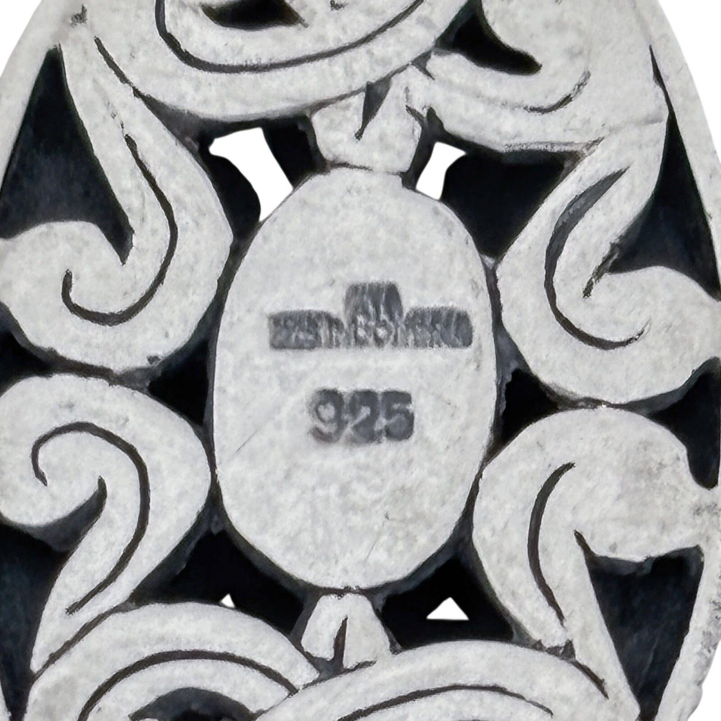 Vintage Sterling Silver 925 Filigree Oval Pendant