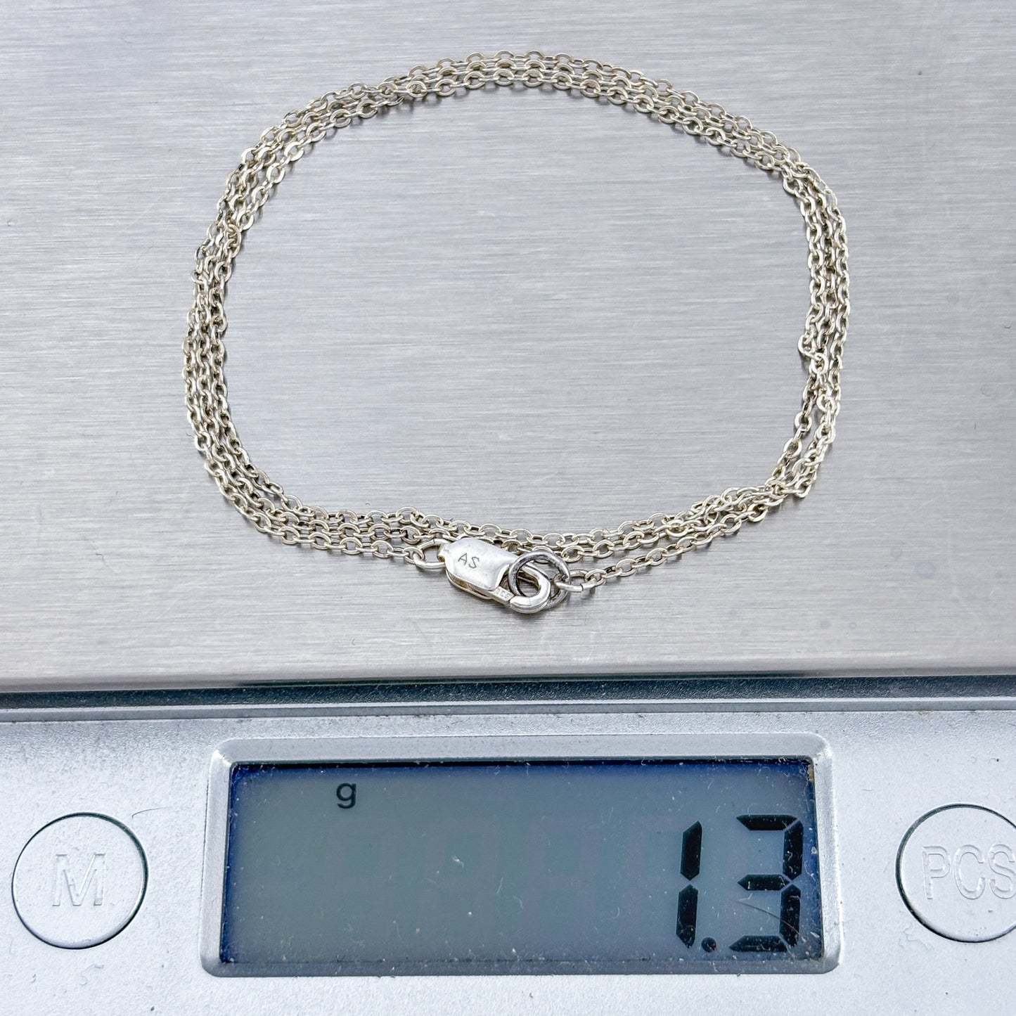 Vintage Sterling Silver 925 Cable Link Chain Necklace 17"