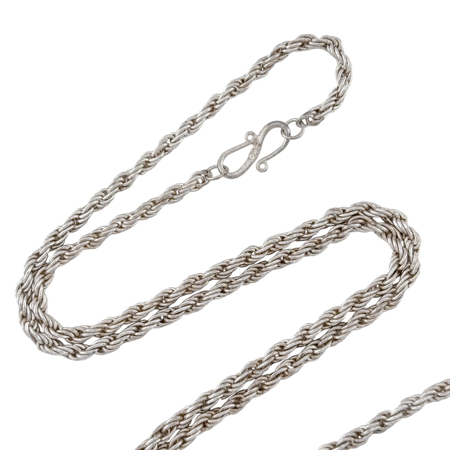Vintage Sterling Silver 925 Twisted Rope Chain Necklace 24"