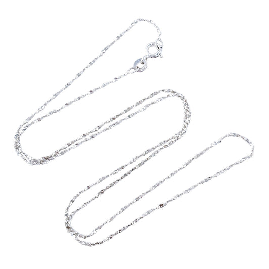 Vintage Sterling Silver 925 1.2mm Serpentine Link Necklace 29.5"
