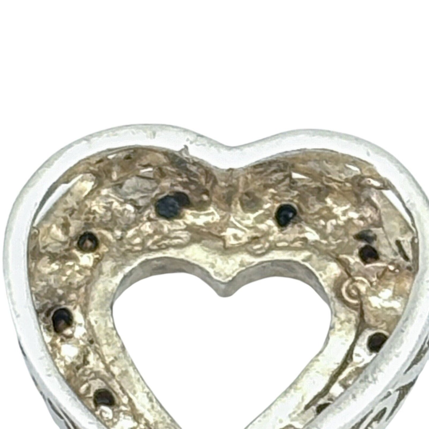 Vintage Sterling Silver 925 Crystal Heart Pendant