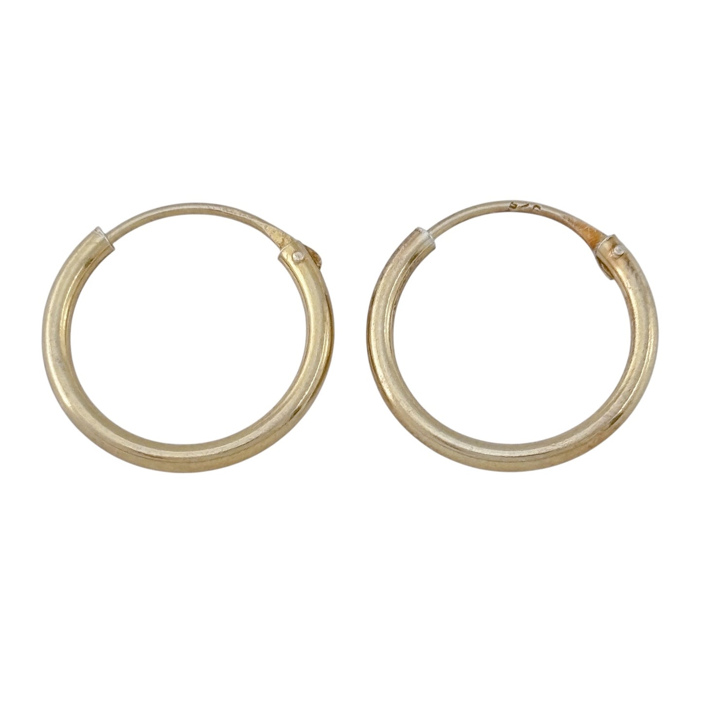 Vintage Gold-Tone Sterling Silver 925 Classic Hoop Earrings