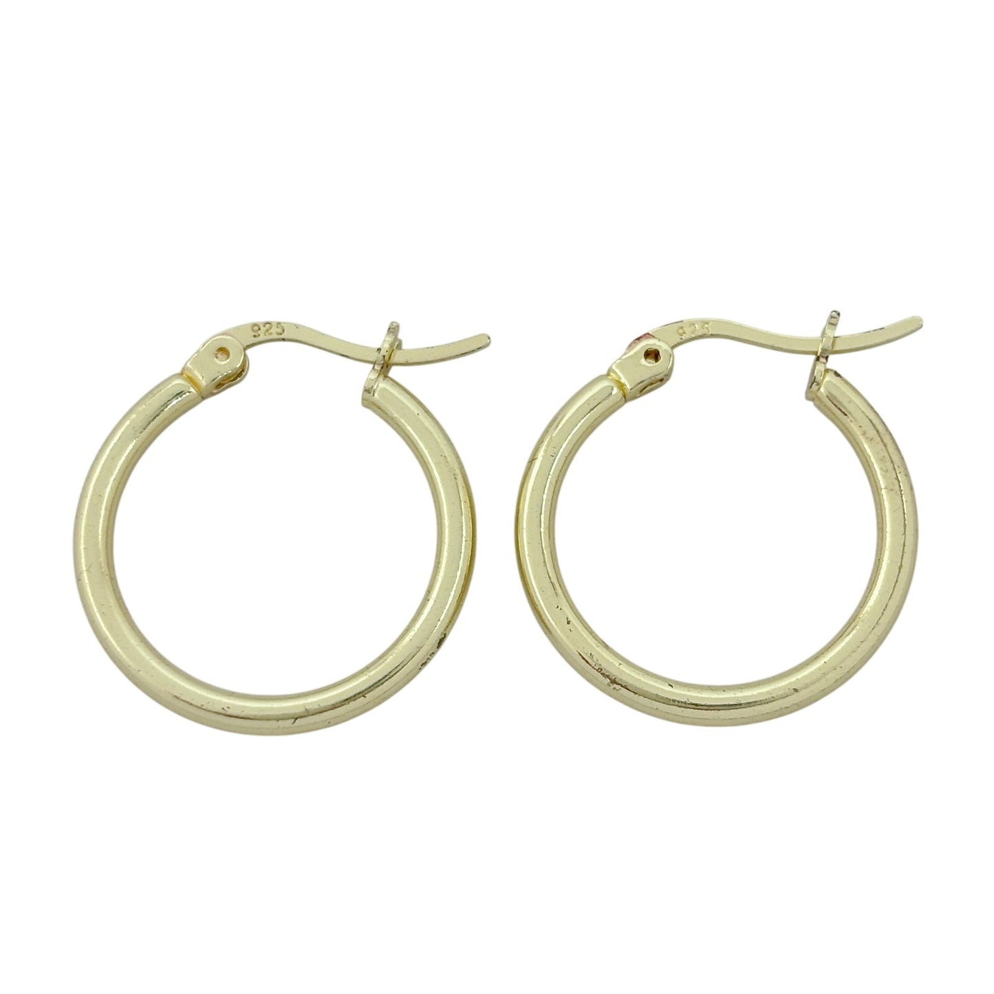 Vintage Gold-Tone Sterling Silver 925 Hoop Earrings