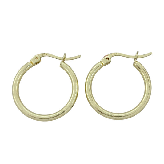 Vintage Gold-Tone Sterling Silver 925 Hoop Earrings