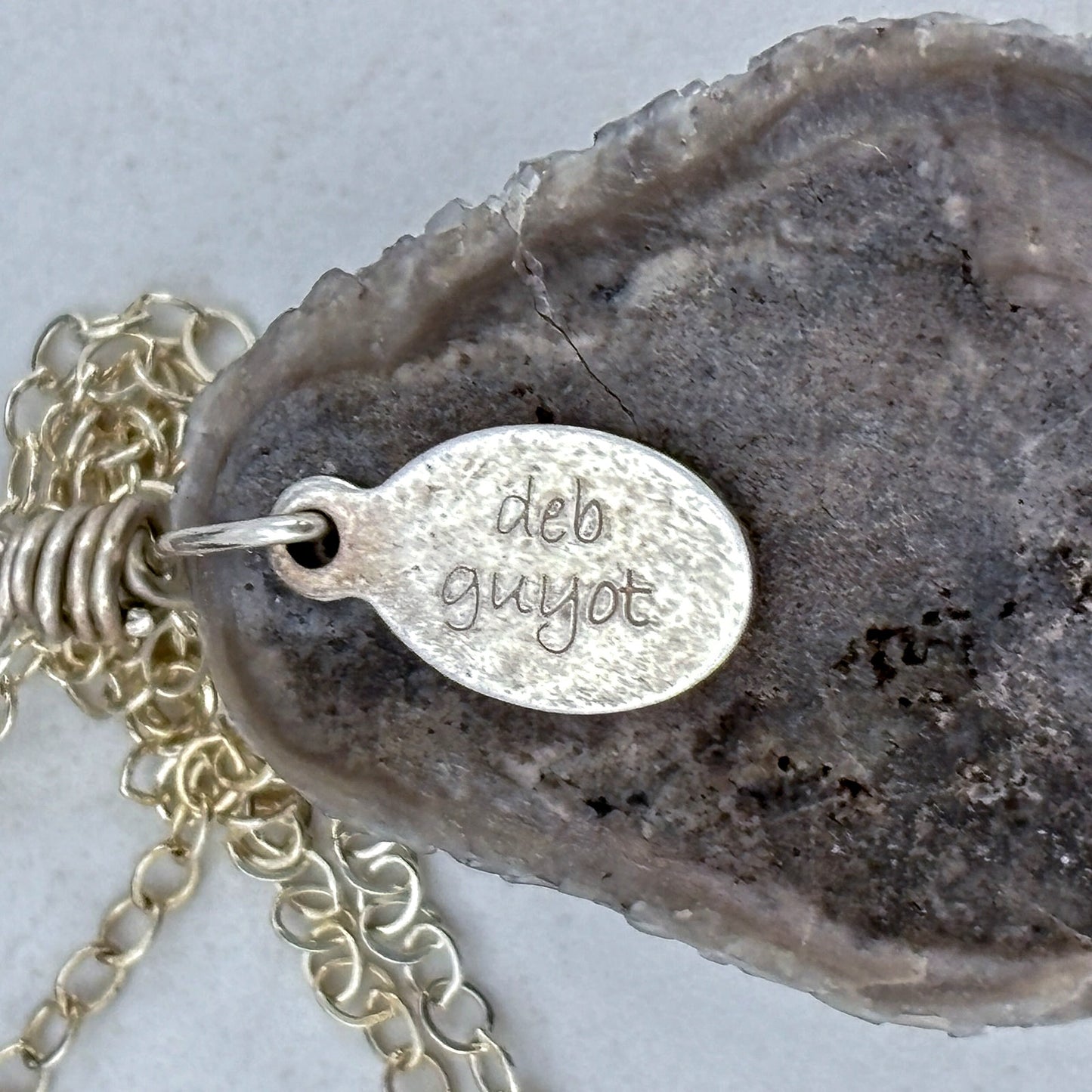 Vintage Deb Guyot Sterling Silver 925 Druzy Smoky Quartz Pendant Necklace 30"