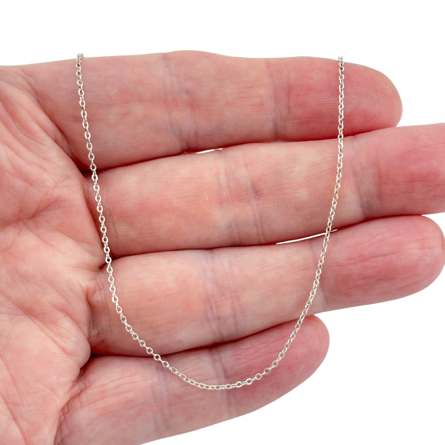 Vintage Sterling Silver 925 Cable Link Chain Necklace 17"