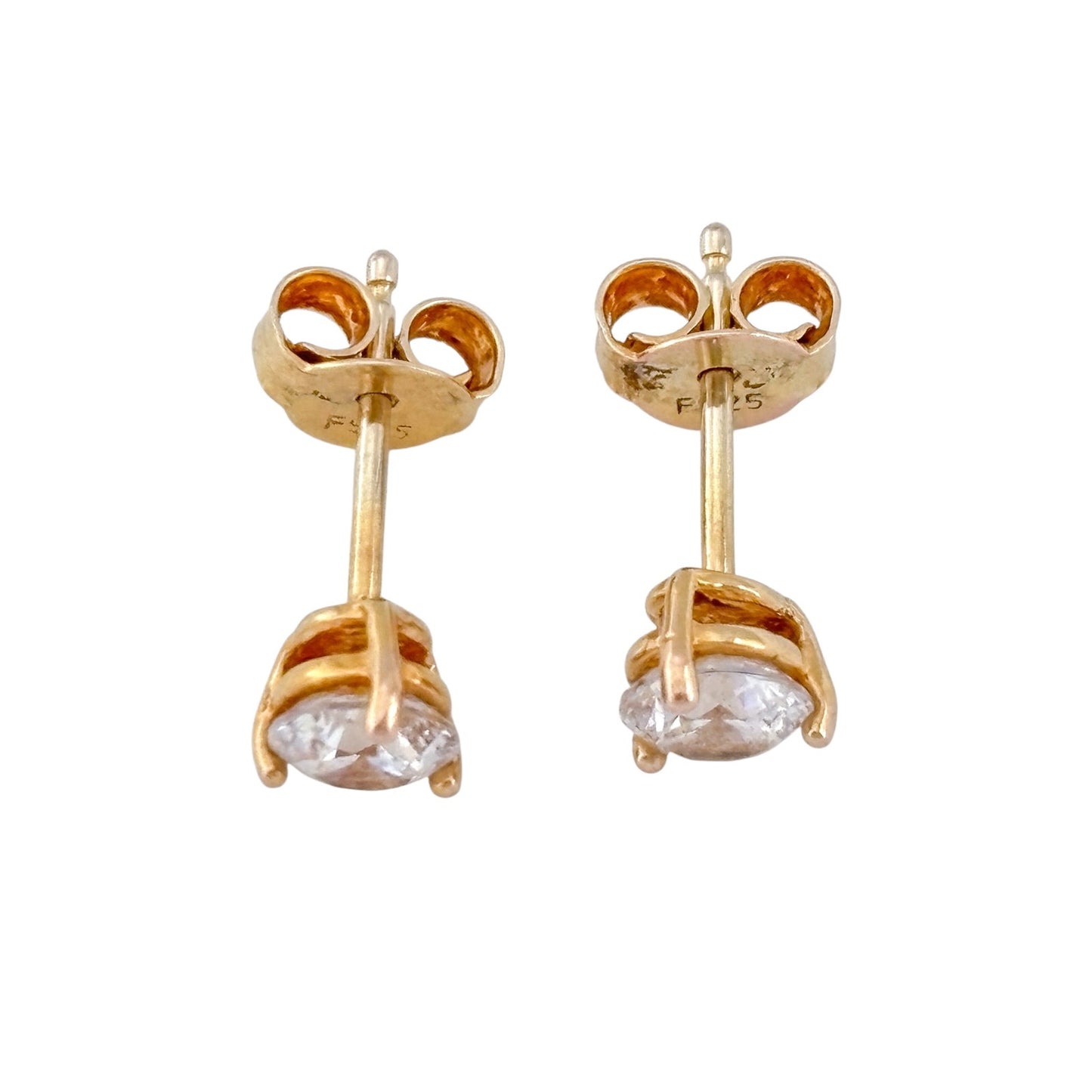 Vintage Sterling Silver 925 Cubic Zirconia Stud Earrings