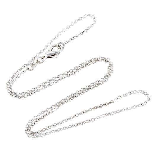 Vintage Sterling Silver 925 0.8mm Cable Chain Necklace 18"