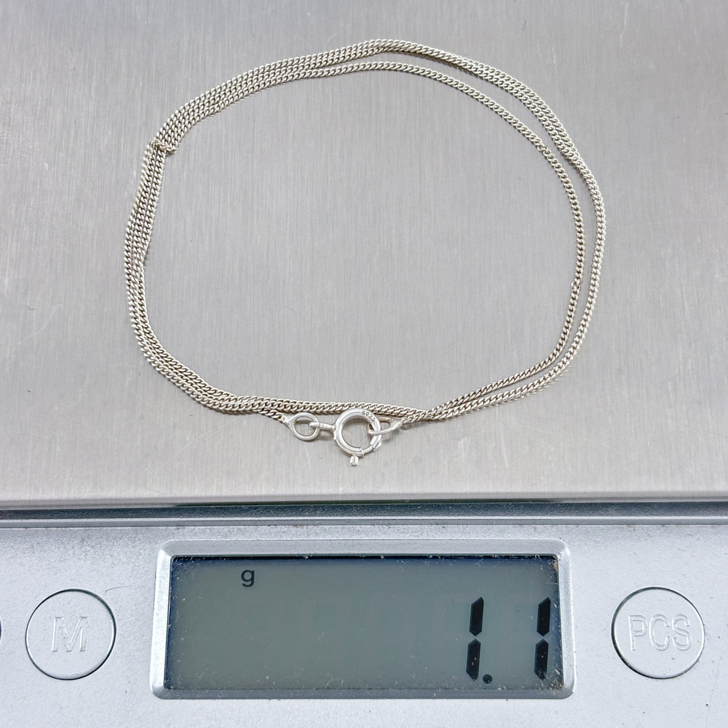 Vintage Sterling Silver 925 Curb Chain Necklace 18"