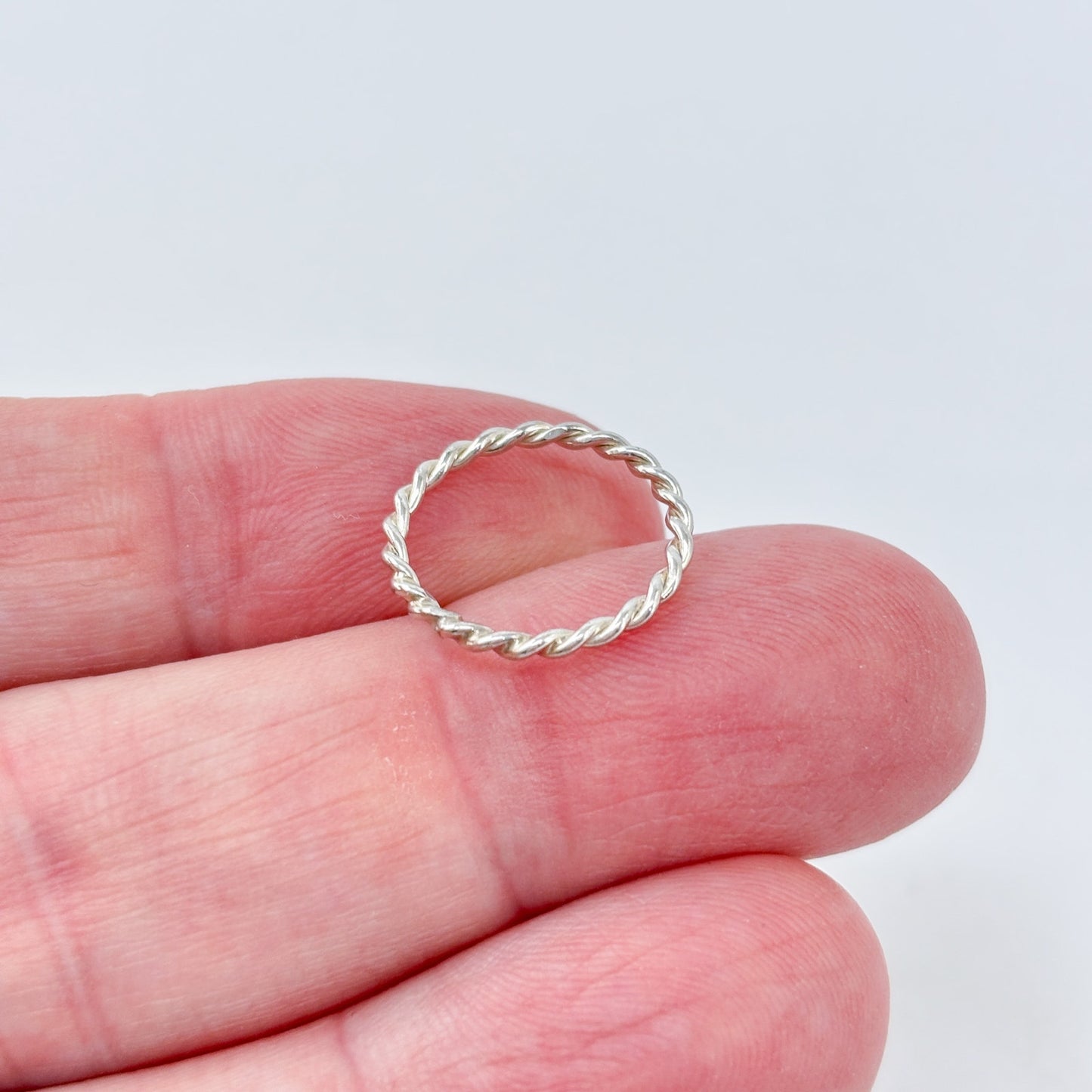 Vintage Sterling Silver 925 Twisted Rope Band Ring Size 3