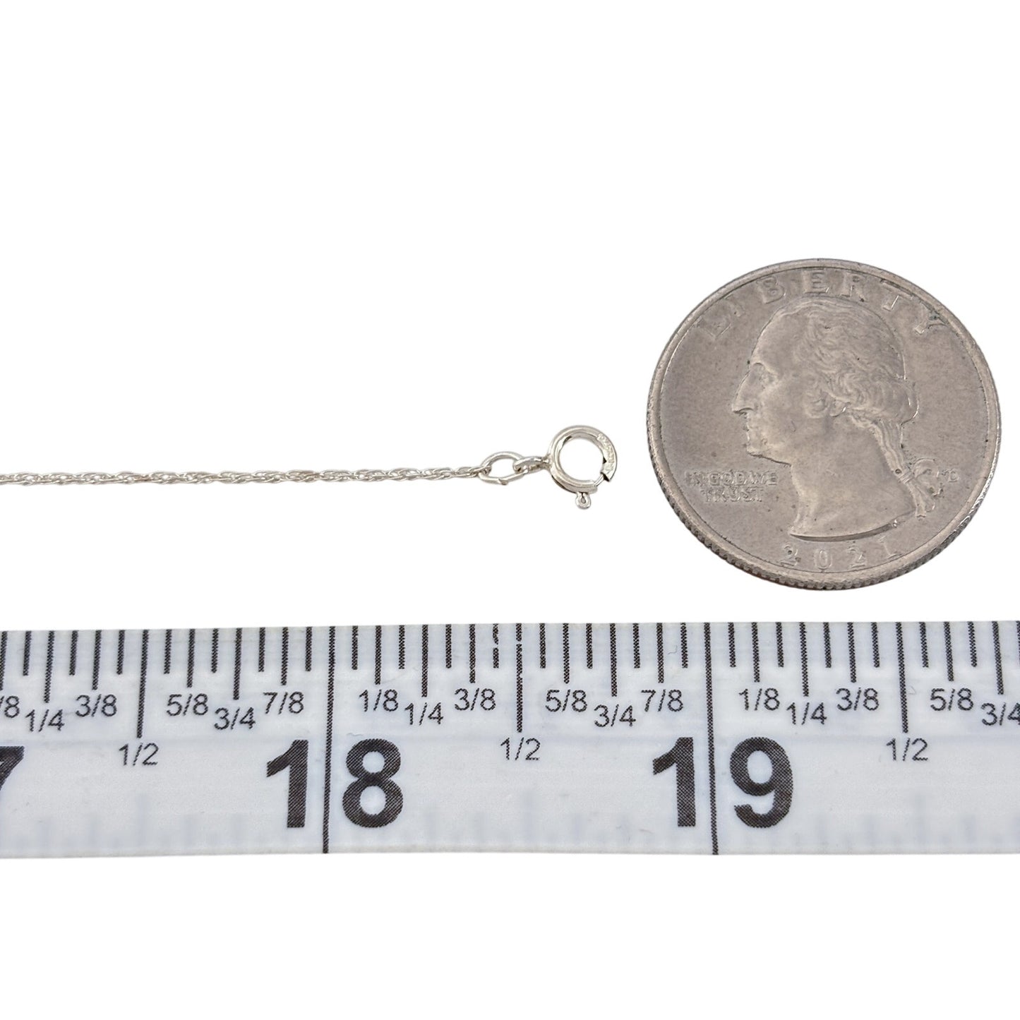 Vintage Sterling Silver 925 Rope Link Chain Necklace 18.5"