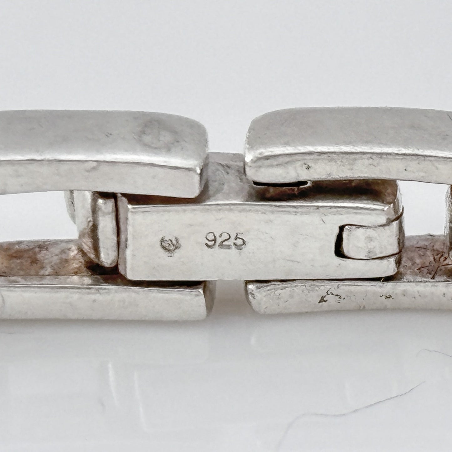 Vintage Sterling Silver 925 Abalone Inlay Link Bracelet 7"