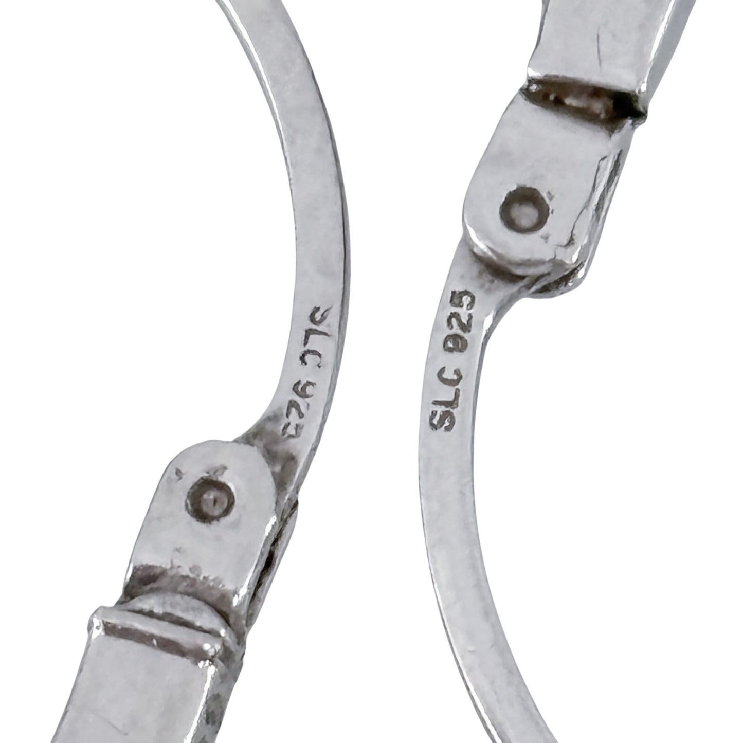 Vintage Sterling Silver 925 Diamond and Resin Hoop Earrings