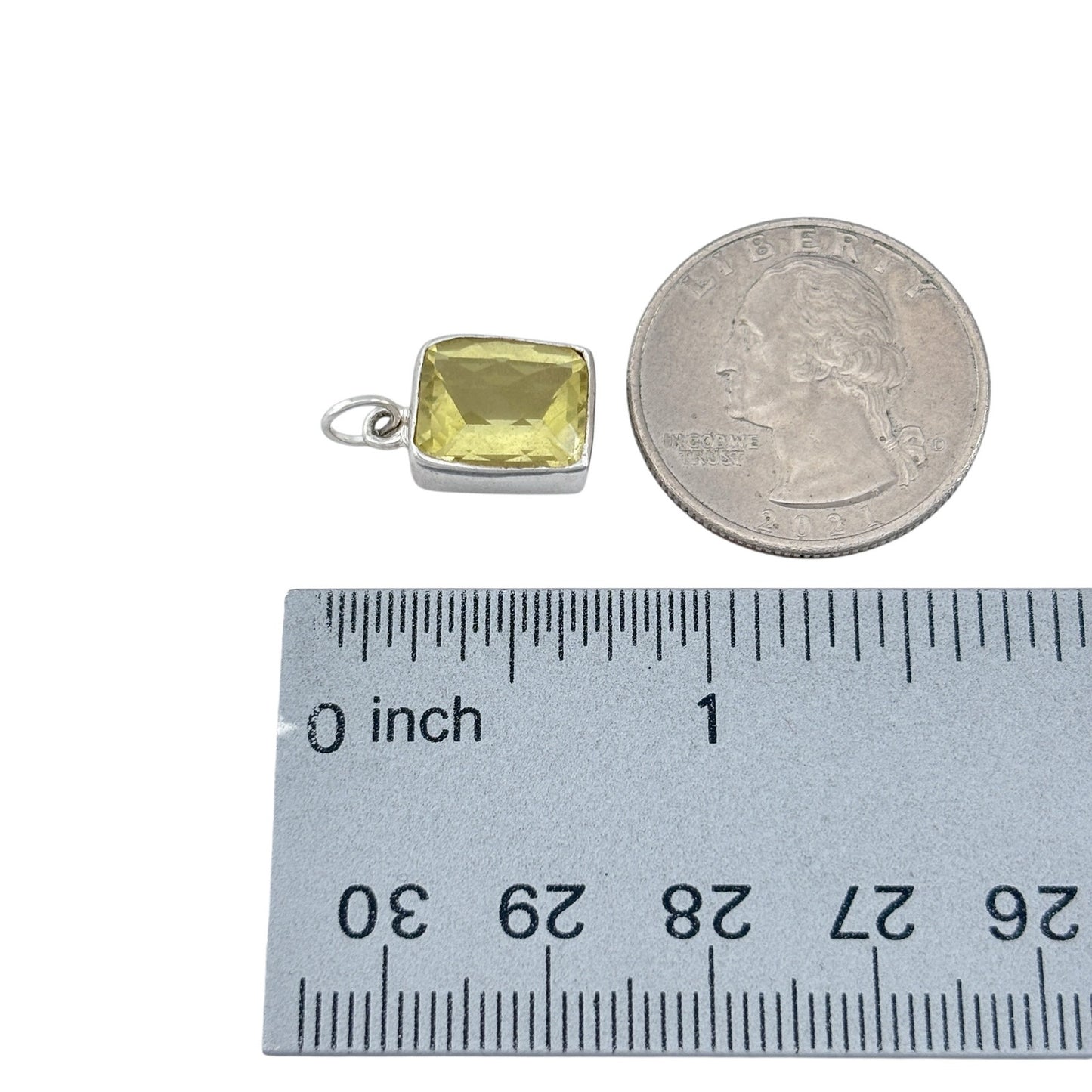 Vintage Sterling Silver 925 Citrine Pendant
