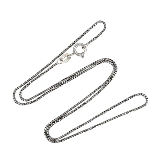Vintage Italian Sterling Silver 925 Box Chain Necklace 16"