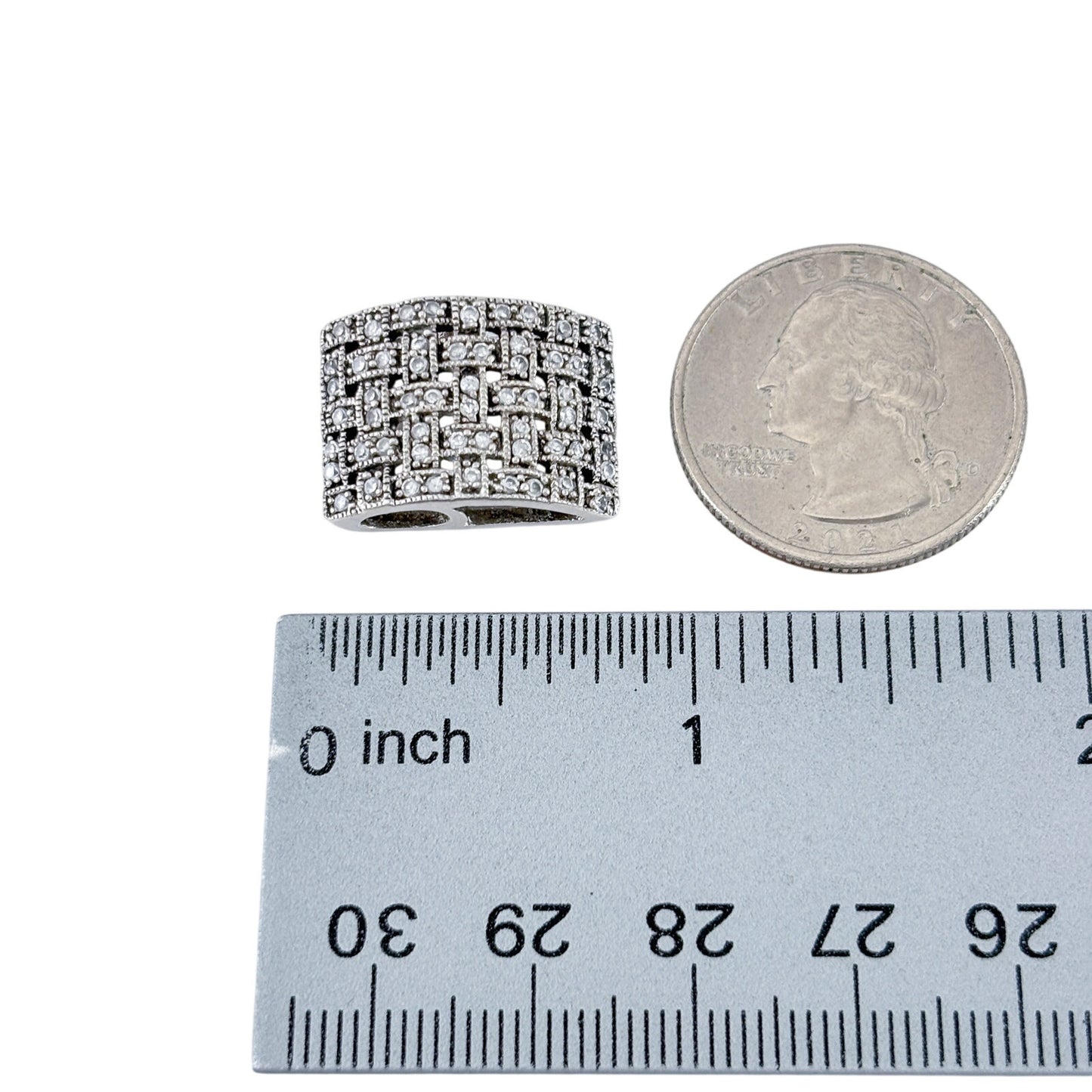 Vintage Sterling Silver 925 Cubic Zirconia Lattice Pendant
